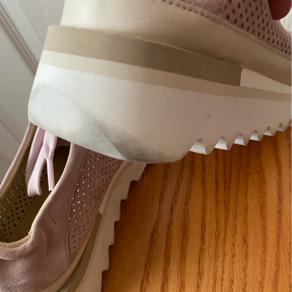 SOFTWAVES Bliss Pink Mauve Perforated Suede Platform Lug Sole Sneakers 38.5 7.5 - Picture 11 of 12